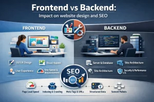 Read more about the article Frontend vs Backend: What Impacts Website Speed, SEO, and Conversions More?