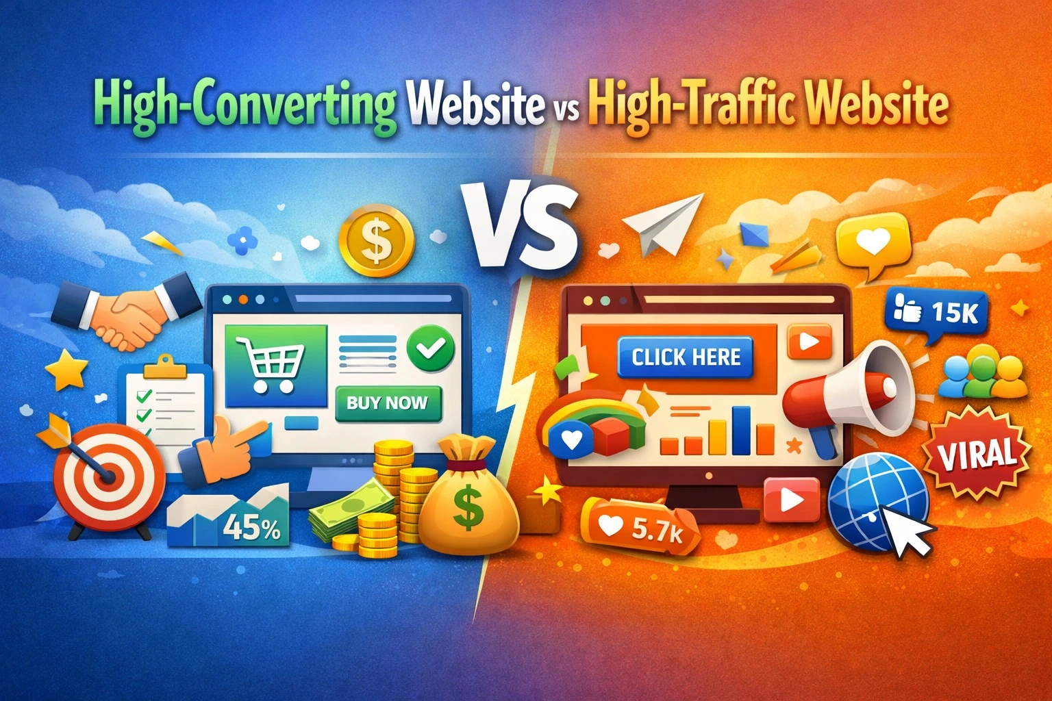 Read more about the article High-Converting Website vs High-Traffic Website: What Matters More?