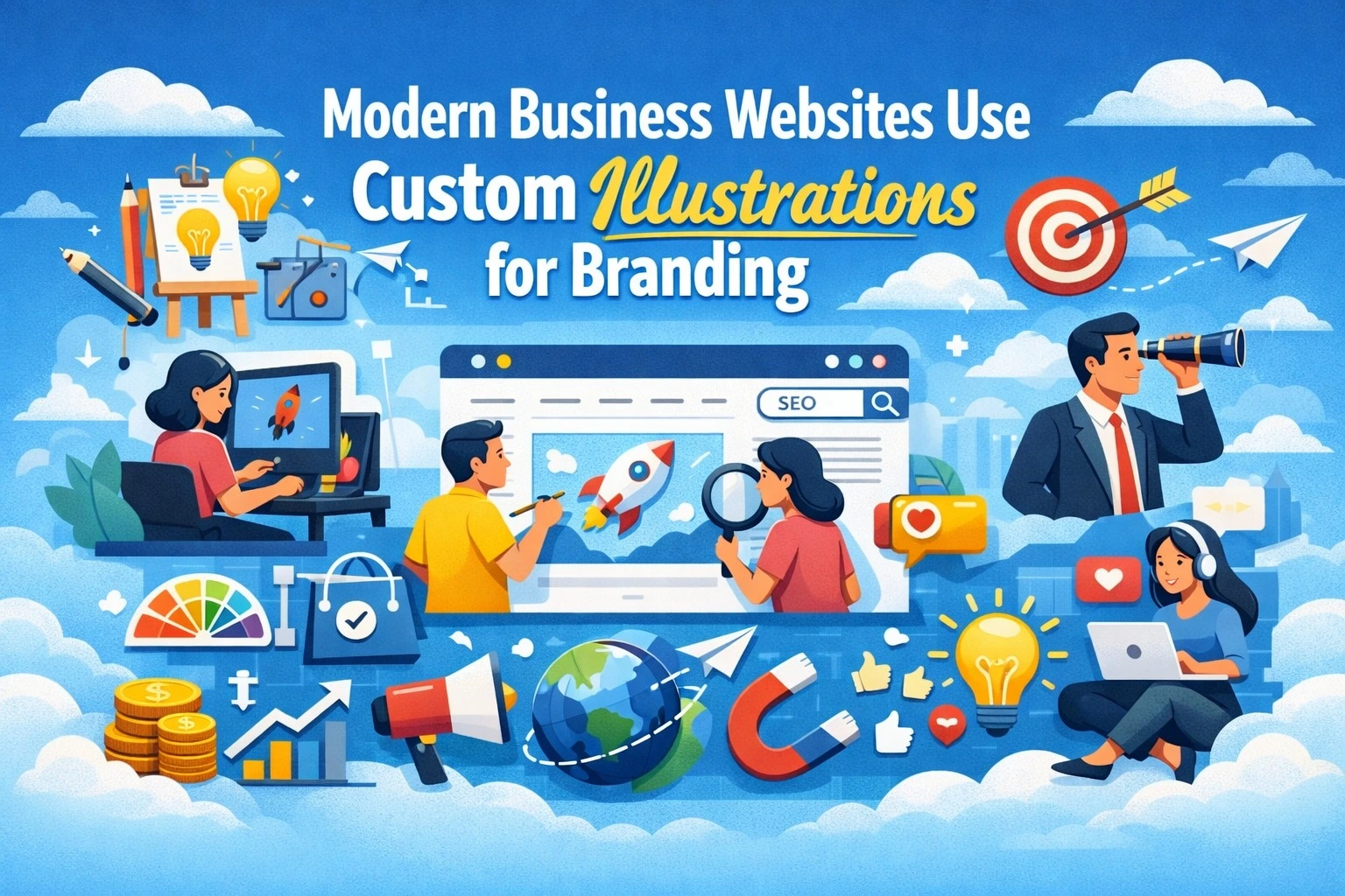 Read more about the article Why Modern Business Websites Use Custom Illustrations for Branding & Conversions