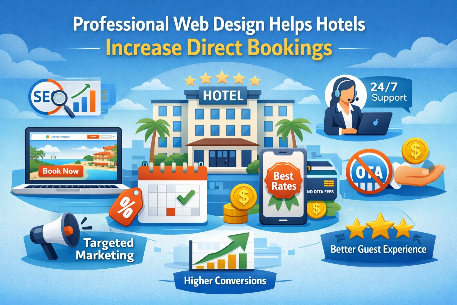 Read more about the article How Professional Web Design Helps Hotels Increase Direct Bookings