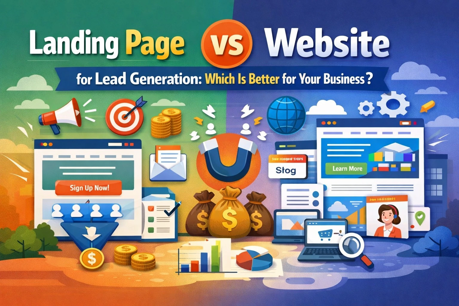 Read more about the article Landing Page vs Website for Lead Generation: Which Is Better for Your Business?