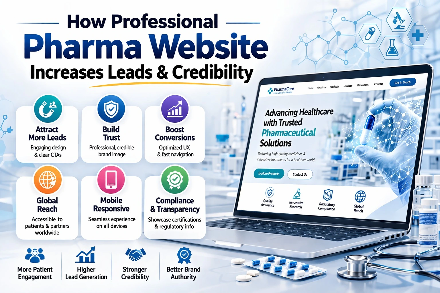Read more about the article How a Professional Pharma Website Increases Leads & Credibility